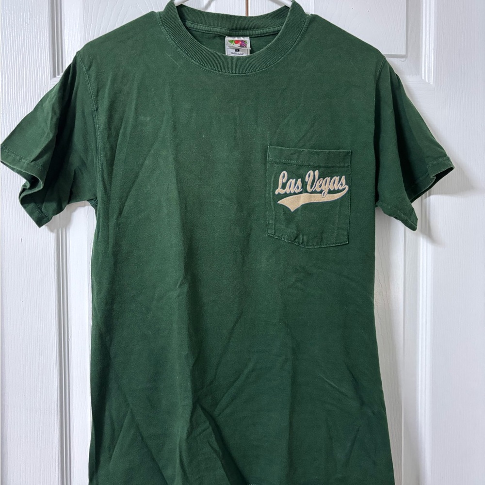Green vintage Las Vegas pocket T-Shirt